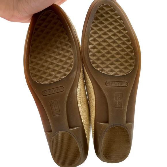 NIB Aerosoles Gold Sequin Smoking Loafers 5.5 Dressy Evening Party Costume New - Picture 9 of 16